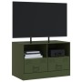 Fernsehmöbel aus olivgrünem Stahl 67x39x44 cm von vidaXL, TV-Möbel - Ref: Foro24-841747, Preis: 73,07 €, Rabatt: %