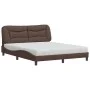 Cama con colchón cuero sintético marrón 160x200 cm de vidaXL, Camas y somieres - Ref: Foro24-3208733, Precio: 444,29 €, Descu...