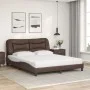 Cama con colchón cuero sintético marrón 160x200 cm de vidaXL, Camas y somieres - Ref: Foro24-3208733, Precio: 444,29 €, Descu...