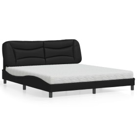 Bed with black synthetic leather mattress 180x200 cm by vidaXL, Beds and slatted bases - Ref: Foro24-3208738, Price: 463,93 €...