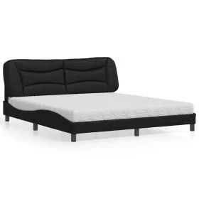 Bett mit schwarzer Kunstledermatratze 180x200 cm von vidaXL, Betten und Lattenroste - Ref: Foro24-3208738, Preis: 458,06 €, R...