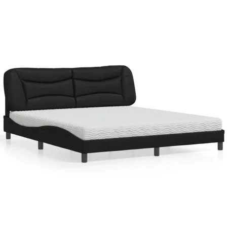 Bett mit schwarzer Kunstledermatratze 180x200 cm von vidaXL, Betten und Lattenroste - Ref: Foro24-3208738, Preis: 458,06 €, R...
