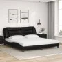 Bett mit schwarzer Kunstledermatratze 180x200 cm von vidaXL, Betten und Lattenroste - Ref: Foro24-3208738, Preis: 458,06 €, R...