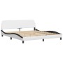 Bett mit schwarz-weißer Kunstledermatratze 180x200 cm von vidaXL, Betten und Lattenroste - Ref: Foro24-3208744, Preis: 467,48...