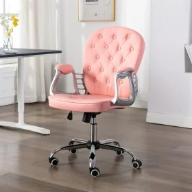 Pink Faux Leather Swivel Office Chair by vidaXL, Office chairs - Ref: Foro24-289361, Price: 134,99 €, Discount: %