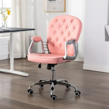 Silla de oficina giratoria de cuero sintético rosa de vidaXL, Sillas de oficina - Ref: Foro24-289361, Precio: 134,99 €, Descu...