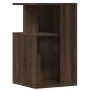 Mesa auxiliar madera de ingeniería roble marrón 35x35x60 cm de vidaXL, Mesas de centro - Ref: Foro24-840743, Precio: 41,99 €,...