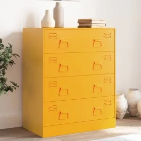 Aparador de acero amarillo mostaza 67x39x83 cm by vidaXL, Sideboards - Ref: Foro24-841682, Price: 186,98 €, Discount: %