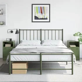 Mesitas de noche 2 unidades acero verde oliva 34,5x39x62 cm by vidaXL, Nightstands - Ref: Foro24-841772, Price: 95,51 €, Disc...