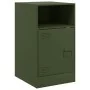 Mesitas de noche 2 unidades acero verde oliva 34,5x39x62 cm de vidaXL, Mesitas de noche - Ref: Foro24-841772, Precio: 95,51 €...