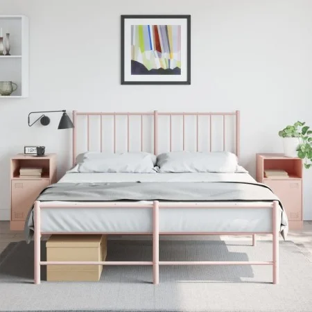 Mesitas de noche 2 unidades acero rosa 34,5x39x62 cm de vidaXL, Mesitas de noche - Ref: Foro24-841766, Precio: 95,51 €, Descu...