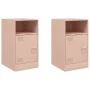 Mesitas de noche 2 unidades acero rosa 34,5x39x62 cm de vidaXL, Mesitas de noche - Ref: Foro24-841766, Precio: 95,51 €, Descu...