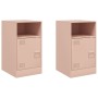 Nachttische, 2 Stück, rosa Stahl, 34,5x39x62 cm. von vidaXL, Nachttische - Ref: Foro24-841766, Preis: 96,45 €, Rabatt: %
