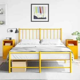 Mesitas de noche 2 uds acero amarillo mostaza 34,5x39x62 cm by vidaXL, Nightstands - Ref: Foro24-841770, Price: 94,96 €, Disc...