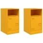 Mesitas de noche 2 uds acero amarillo mostaza 34,5x39x62 cm by vidaXL, Nightstands - Ref: Foro24-841770, Price: 94,96 €, Disc...