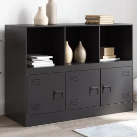 Schwarzer Stahlschrank 99x39x73 cm von vidaXL, Sideboards - Ref: Foro24-841787, Preis: 144,84 €, Rabatt: %