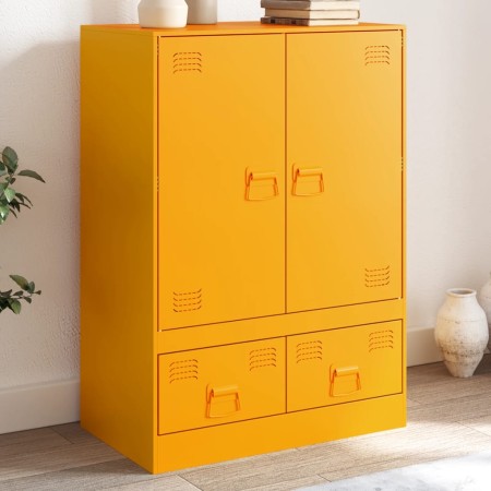 Aparador de acero amarillo mostaza 67x39x95 cm by vidaXL, Sideboards - Ref: Foro24-841808, Price: 173,66 €, Discount: %