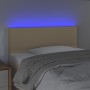 Cabecero con LED de tela color crema 80x5x78/88 cm
