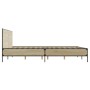 Estructura cama madera ingeniería metal roble Sonoma 150x200 cm de vidaXL, Camas y somieres - Ref: Foro24-3280003, Precio: 15...