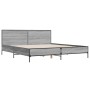 Estructura cama madera ingeniería metal gris Sonoma 200x200 cm de vidaXL, Camas y somieres - Ref: Foro24-3280020, Precio: 173...
