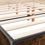 Engineered wood bed frame metal smoked oak 140x190cm by vidaXL, Beds and slatted bases - Ref: Foro24-3280034, Price: 147,10 €...