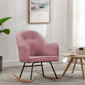 Silla mecedora de terciopelo rosa de vidaXL, Mecedoras - Ref: Foro24-289522, Precio: 140,09 €, Descuento: %