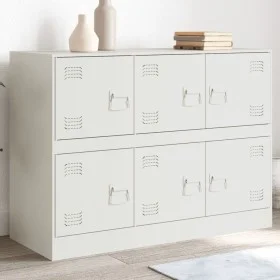 Aparador de acero blanco 99x39x73 cm by vidaXL, Sideboards - Ref: Foro24-841798, Price: 153,80 €, Discount: %