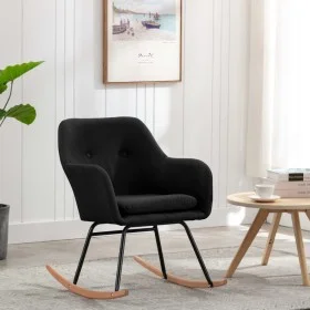 Silla mecedora de tela negra de vidaXL, Mecedoras - Ref: Foro24-289533, Precio: 108,44 €, Descuento: %