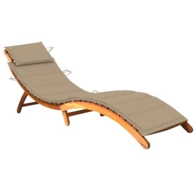 Garden lounger with solid acacia wood cushion by vidaXL, Loungers - Ref: Foro24-3061575, Price: 181,31 €, Discount: %