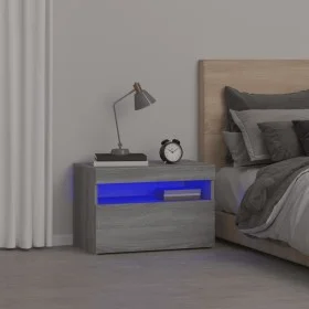 Bedside tables with LED lights 2 pcs Sonoma gray 60x35x40 cm by vidaXL, Nightstands - Ref: Foro24-3152828, Price: 51,74 €, Di...