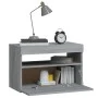 Mesitas de noche con luces LED 2 uds gris Sonoma 60x35x40 cm de vidaXL, Mesitas de noche - Ref: Foro24-3152828, Precio: 51,74...