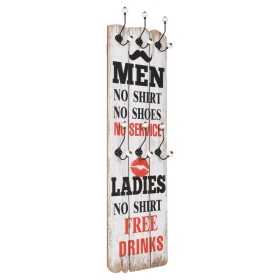 Perchero de pared MEN LADIES con 6 ganchos 120x40 cm de vidaXL, Percheros para sombreros y abrigos - Ref: Foro24-245852, Prec...