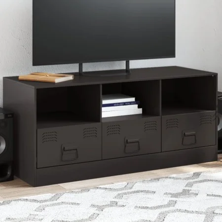 Black steel TV cabinet 99x39x44 cm by vidaXL, TV Furniture - Ref: Foro24-841733, Price: 103,49 €, Discount: %