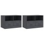 Muebles para TV 2 unidades acero gris antracita 67x39x44 cm de vidaXL, Muebles TV - Ref: Foro24-841744, Precio: 131,08 €