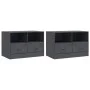 Muebles para TV 2 unidades acero gris antracita 67x39x44 cm de vidaXL, Muebles TV - Ref: Foro24-841744, Precio: 129,86 €, Des...