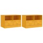 Muebles para TV 2 unidades acero amarillo mostaza 67x39x44 cm de vidaXL, Muebles TV - Ref: Foro24-841746, Precio: 131,08 €, D...