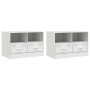 TV-Möbel 2 Einheiten aus weißem Stahl 67x39x44 cm von vidaXL, TV-Möbel - Ref: Foro24-841750, Preis: 131,14 €, Rabatt: %
