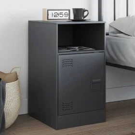 Anthrazitgrauer Nachttisch aus Stahl, 34,5 x 39 x 62 cm von vidaXL, Nachttische - Ref: Foro24-841767, Preis: 60,65 €, Rabatt: %