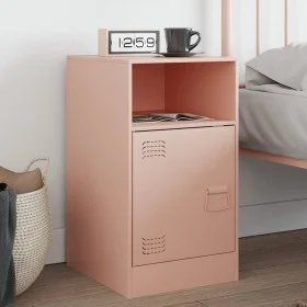 Rosafarbener Nachttisch aus Stahl, 34,5 x 39 x 62 cm von vidaXL, Nachttische - Ref: Foro24-841765, Preis: 54,12 €, Rabatt: %