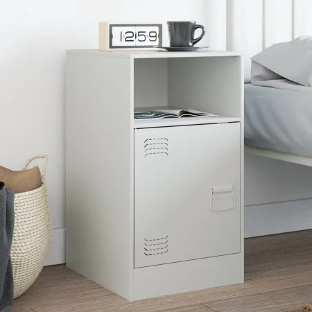 Nachttisch aus weißem Stahl, 34,5 x 39 x 62 cm von vidaXL, Nachttische - Ref: Foro24-841773, Preis: 60,61 €, Rabatt: %