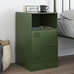 Olivgrüner Nachttisch aus Stahl, 34,5 x 39 x 62 cm von vidaXL, Nachttische - Ref: Foro24-841771, Preis: 61,96 €, Rabatt: %