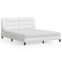 Bett mit weißer Kunstledermatratze 160x200 cm von vidaXL, Betten und Lattenroste - Ref: Foro24-3208732, Preis: 435,31 €, Raba...