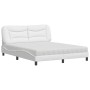 Bed with white synthetic leather mattress 160x200 cm by vidaXL, Beds and slatted bases - Ref: Foro24-3208732, Price: 436,56 €...