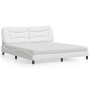 Bett mit weißer Kunstledermatratze 180x200 cm von vidaXL, Betten und Lattenroste - Ref: Foro24-3208739, Preis: 465,63 €, Raba...