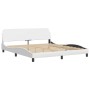 Bett mit weißer Kunstledermatratze 180x200 cm von vidaXL, Betten und Lattenroste - Ref: Foro24-3208739, Preis: 465,63 €, Raba...