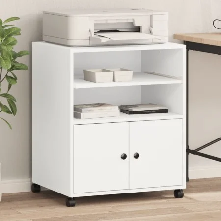 Printer stand with wheels white 60x48x74 cm by vidaXL, Printer supports - Ref: Foro24-840632, Price: 91,33 €, Discount: %