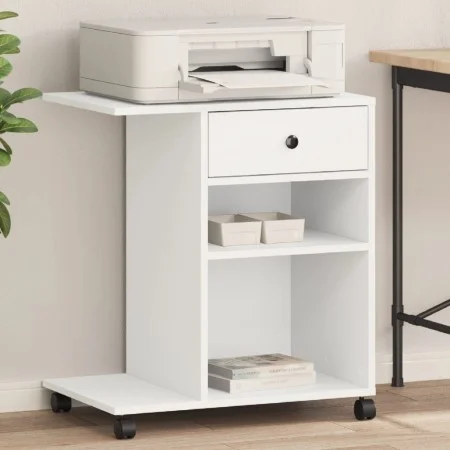 Druckerständer mit Rollen weiß 60x40x68,5 cm von vidaXL, Drucker unterstützt - Ref: Foro24-840639, Preis: 65,52 €, Rabatt: %