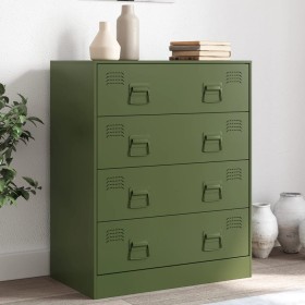 Aparador de acero verde oliva 67x39x83 cm de vidaXL, Aparadores - Ref: Foro24-841683, Precio: 194,14 €, Descuento: %