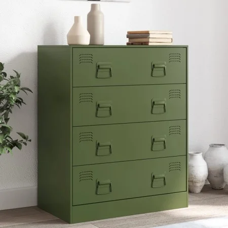Olivgrünes Sideboard aus Stahl, 67x39x83 cm von vidaXL, Sideboards - Ref: Foro24-841683, Preis: 186,95 €, Rabatt: %
