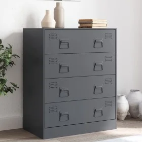 Anthrazitgraues Sideboard aus Stahl 67x39x83 cm von vidaXL, Sideboards - Ref: Foro24-841681, Preis: 153,65 €, Rabatt: %